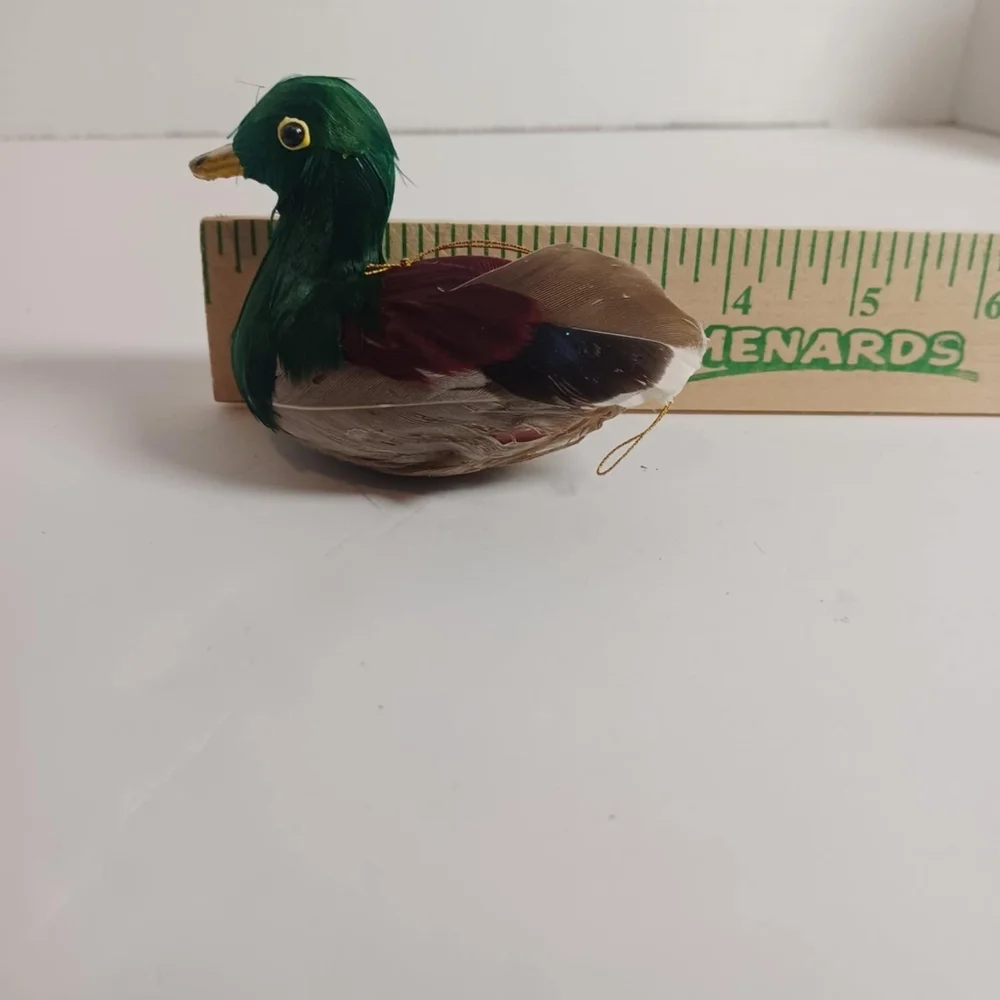 Mallard Duck Christmas Holiday Ornament‎ Green Brown Vintage Feather Hunter